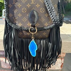 Upcycled Louis Vuitton Saint Cloud Crossbody • Fringe • Boho Western